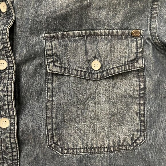 Ecko Unltd Men's Button Up Denim Shirt Slim Fit Blue Size XL - Picture 6 of 9